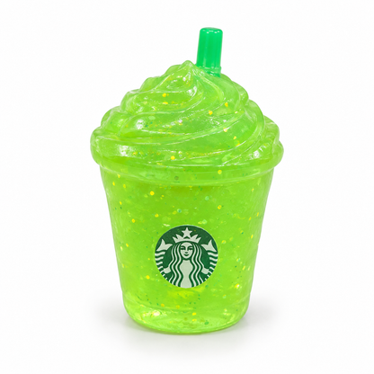 Green glitter iced coffee cup taba squishy
