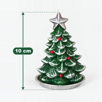 Green tree Christmas candle measuring 10 cm high