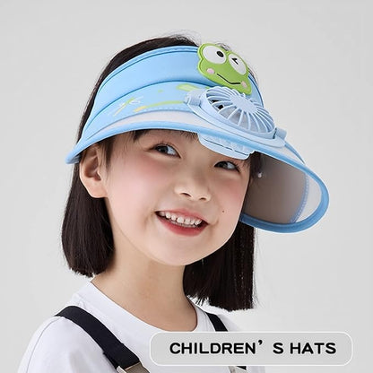 Kids Cooling Sun Visor Fan Hat