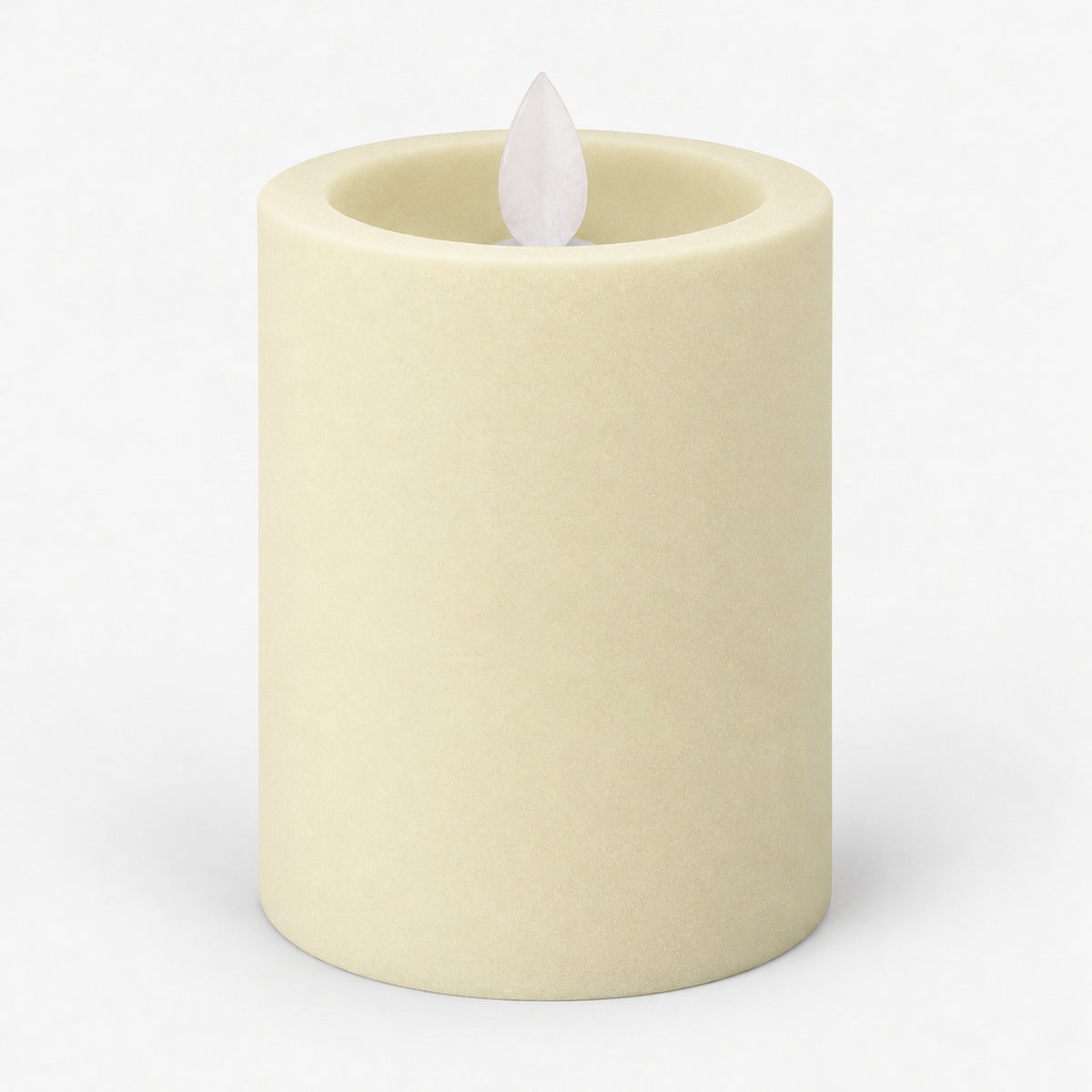 Ivory white 10 cm LED pillar candle switched off