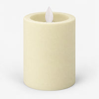 Ivory white 10 cm LED pillar candle switched off