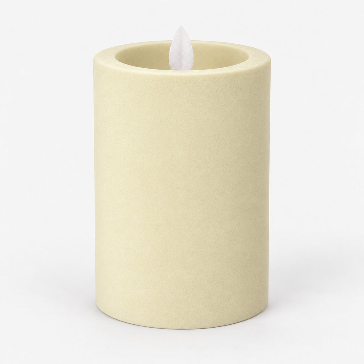 Ivory white 12.5 cm LED pillar candle switched off