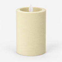 Ivory white 12.5 cm LED pillar candle switched off