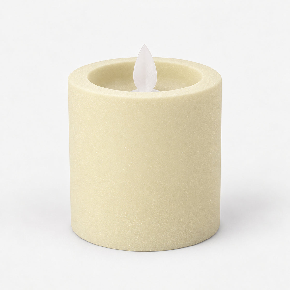 Ivory white 7.5 cm LED pillar candle switched off