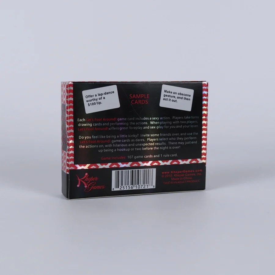 Back of the Let's Fool Around! box with game details