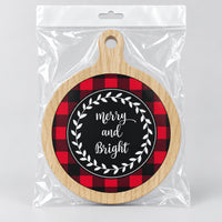 Merry and Bright coaster in a clear bag