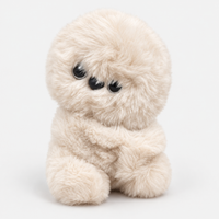 Beige fluffy hugging bag charm plushie