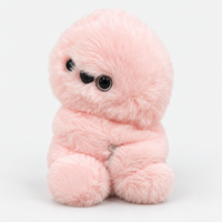 Pink fluffy hugging bag charm plushie