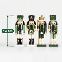 Green nutcracker figures measuring 13 cm high
