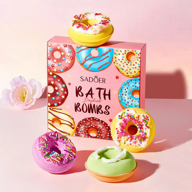 Donut bath bombs gift box with sprinkle donuts