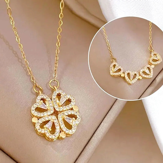 Transforming Heart Clover Necklace