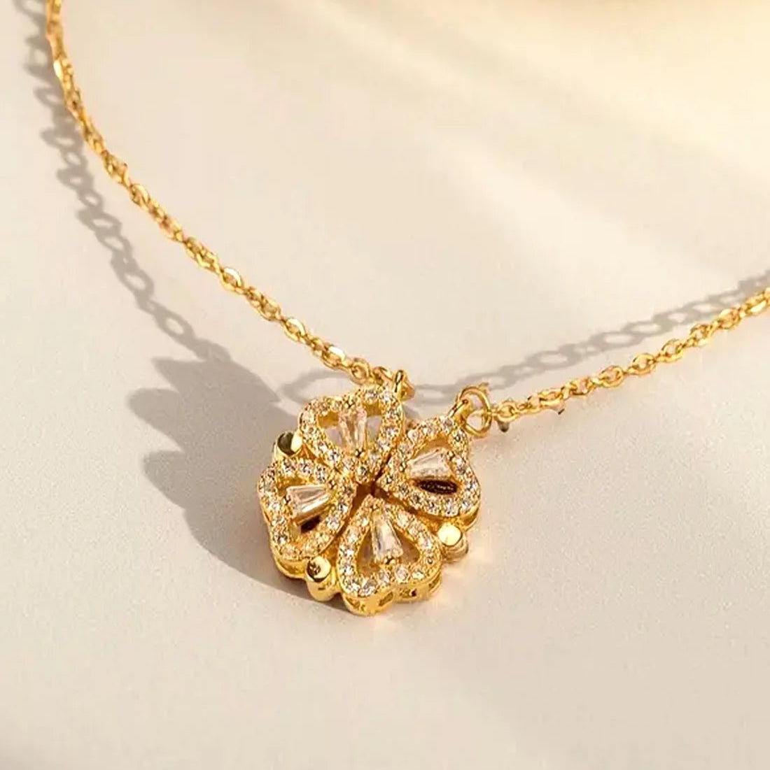 Transforming Heart Clover Necklace