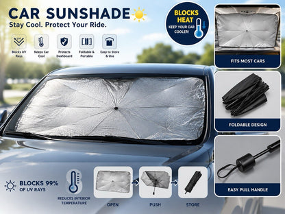 Foldable Windshield Sun Shade Umbrella