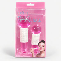 Pink facial massage crystal balls in their gift box