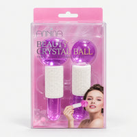 Purple facial massage crystal balls in their gift box