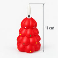 Red Christmas tree LED candle measuring 11cm tall