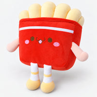 French fries plushie seen from the side