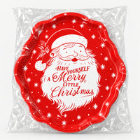 Red Santa serving tray in its clear wrap