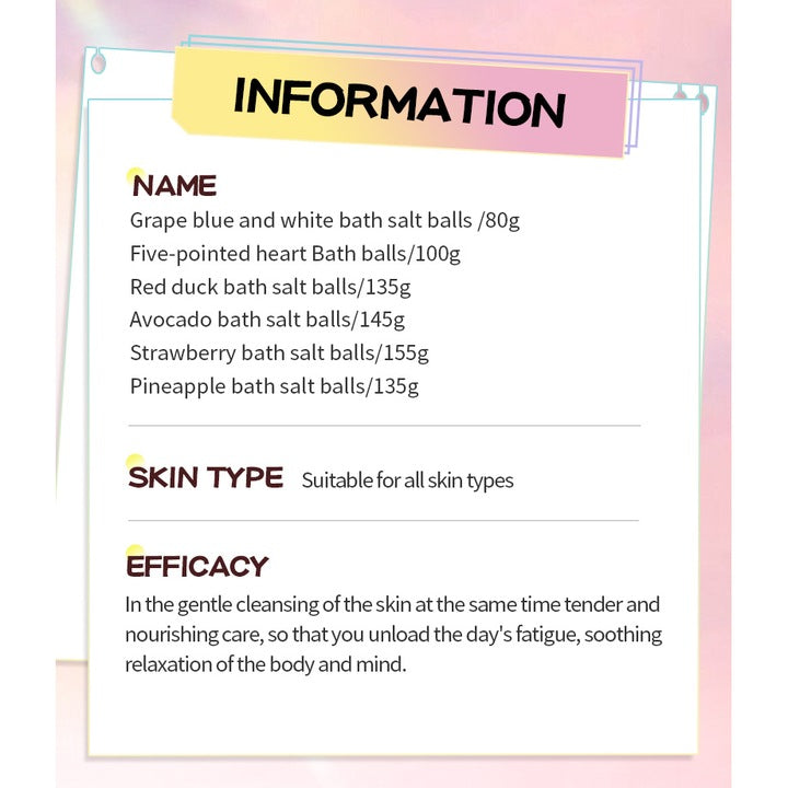 Bath bombs gift set contents and weights