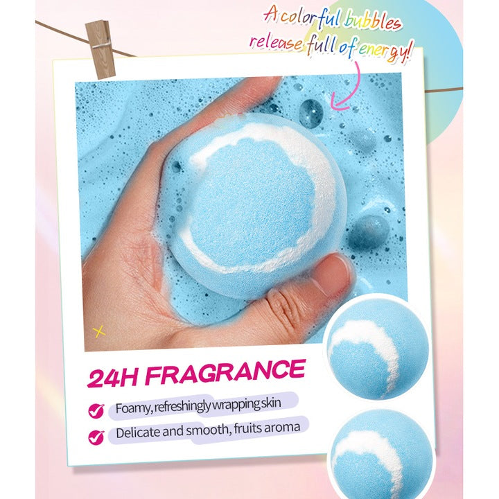Bath bomb fizzing into soft foam
