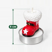 Santa boot Christmas tea light candle measuring 5 cm high