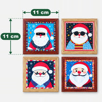 Santa coaster measuring 11 x 11 cm