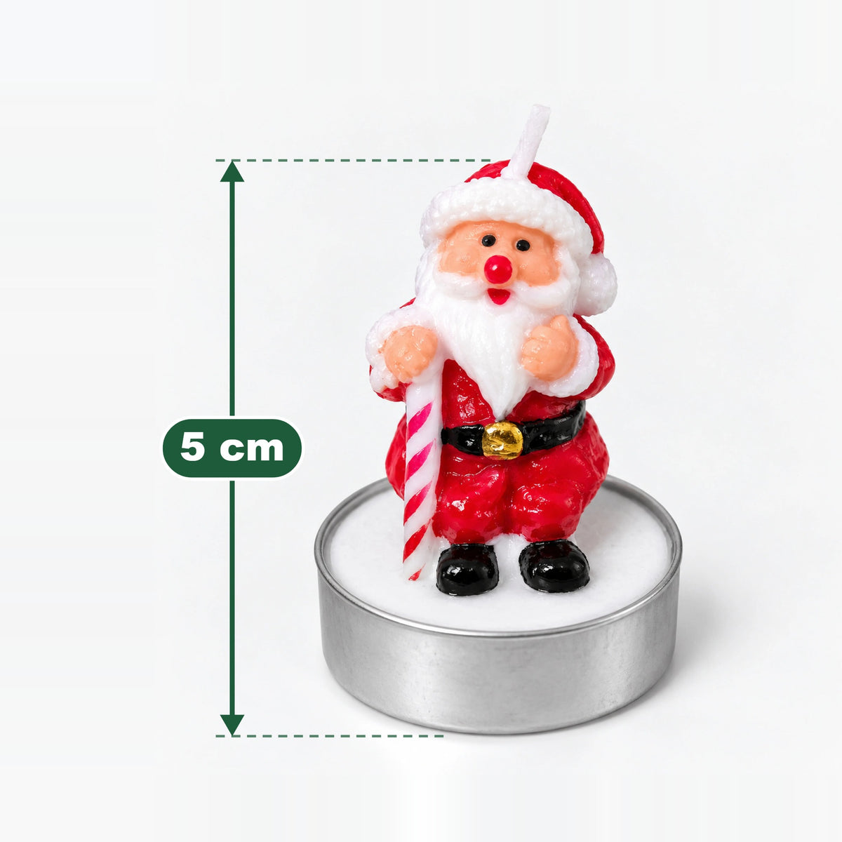 Santa Christmas tea light candle measuring 5 cm high