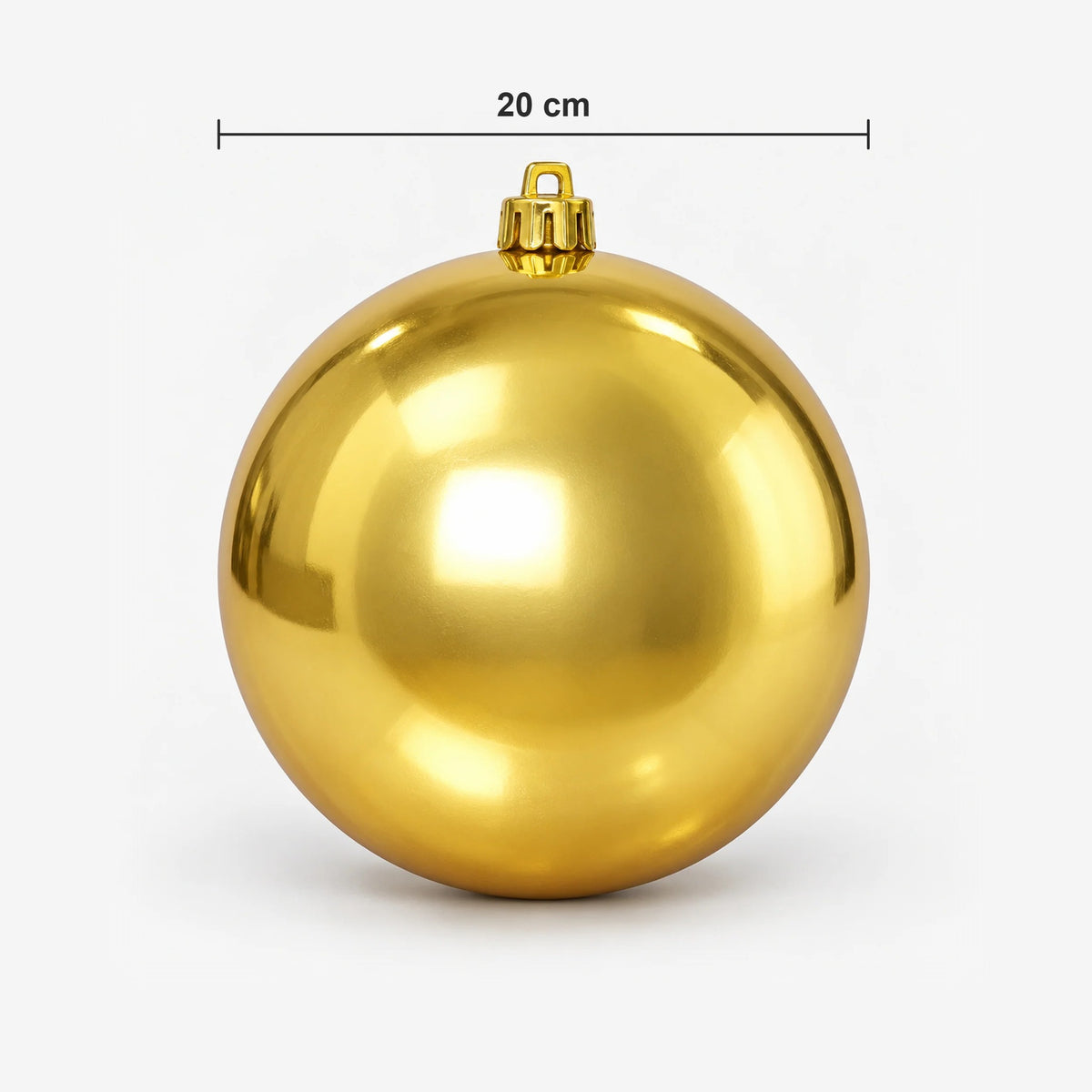 Shiny gold Christmas ball size: 20 cm wide
