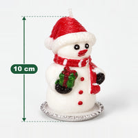 Snowman Christmas candle measuring 10 cm high