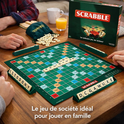 Family playing Scrabble Classique at home