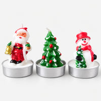 Santa, Christmas tree and snowman tea light candles