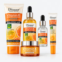 Vitamin C skin care set: facial wash, 2 face serums, eye cream and face cream