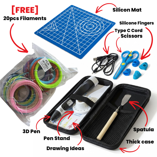 3D Print Drawing Pen Full Kit + [FREE] 10 Colors Filaments Pack