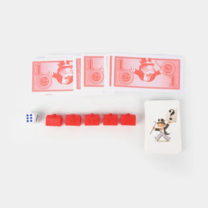Monopoly Junior contents: play money, die, booths and Chance cards